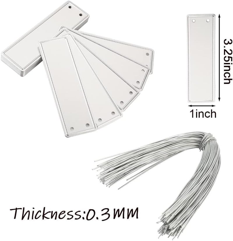 Tinsky Aluminum Plant Labels - 50PCS Metal Tags with Wires for Plant Markers, Tree Tags, Outdoor Identification and Greenhouse - Image 4